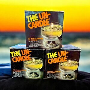 3-PYREX The Little-Un Un Candle Floating Corning w/ Wick Replacements